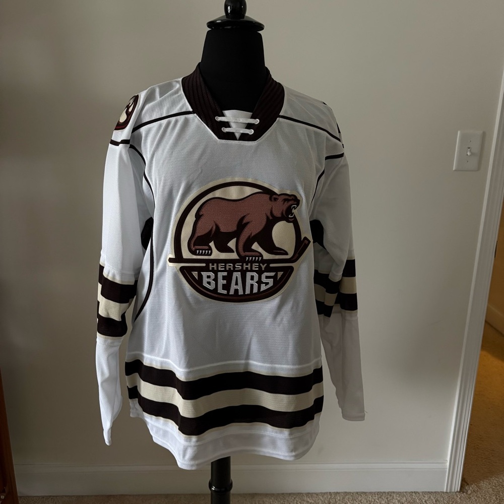 CCM Hershey Bears White and Brown Jersey